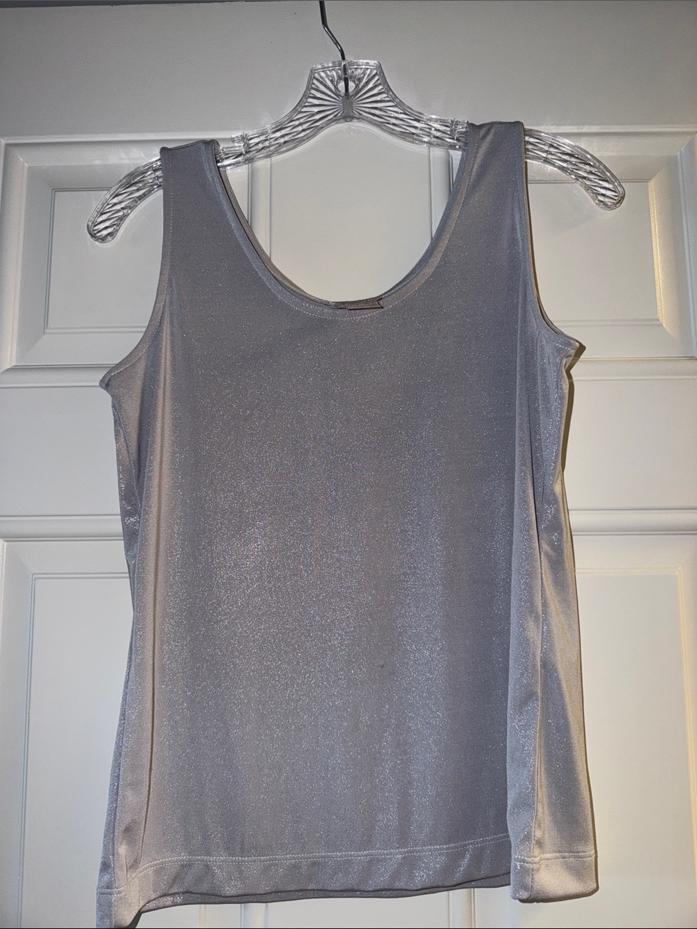 Chico's Silver Shimmer Tank Top